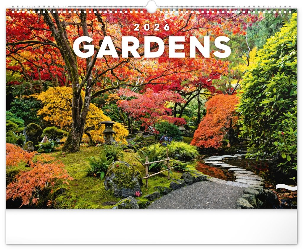 Kalendář 2026 nástěnný: Zahrady 48 x 33 cm