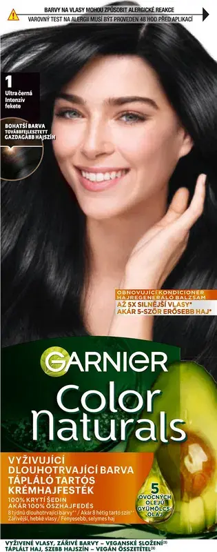 GARNIER Color Naturals permanentní barva na vlasy, ultra černá 12 ml