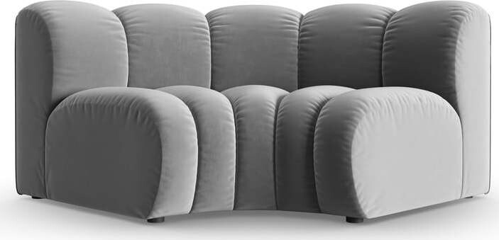 Světle šedý sametový modul pohovky (variabilní roh) Lupine – Micadoni