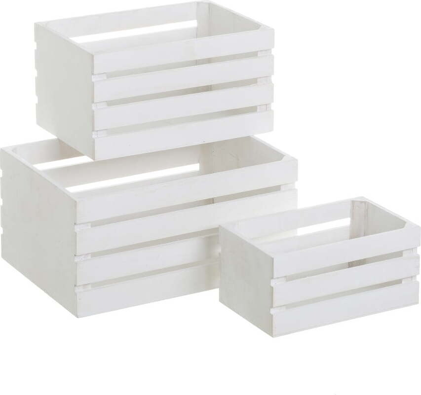 Bílé úložné boxy v sadě 3 ks 31x23x15 cm – Casa Selección