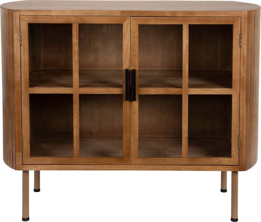 Vitrína z kaučukového dřeva v přírodní barvě 100x80x38 cm Yaz – White Label