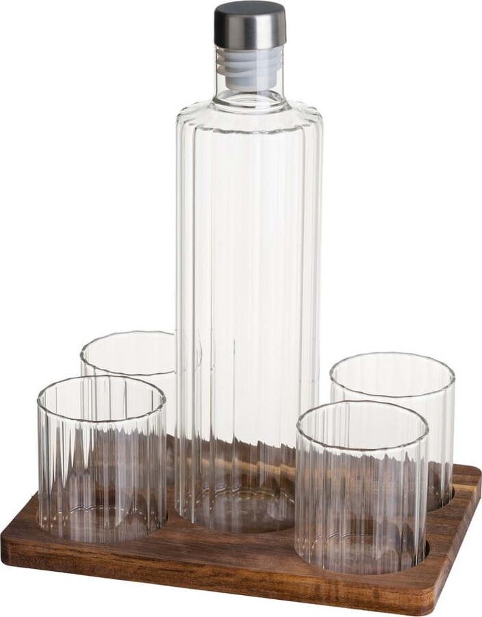 Set karafy a sklenic v přírodní barvě 1 l Linea Duo – Casa Selección