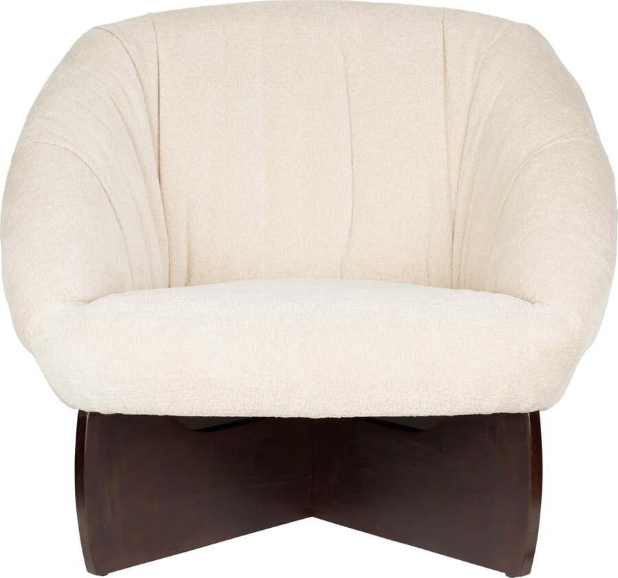 Béžové křeslo z textilie bouclé Emilius – Dutchbone