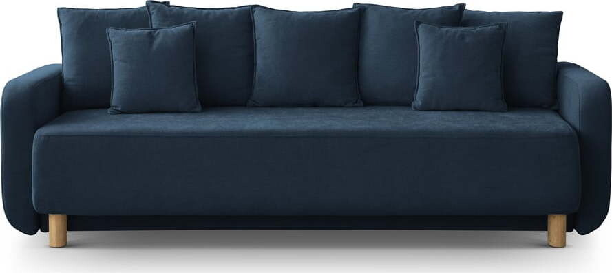 Tmavě modrá rozkládací pohovka s úložným prostorem 231 cm Elen – Micadoni