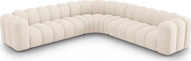 Krémová žinylková modulární rohová pohovka Lupine – Micadoni