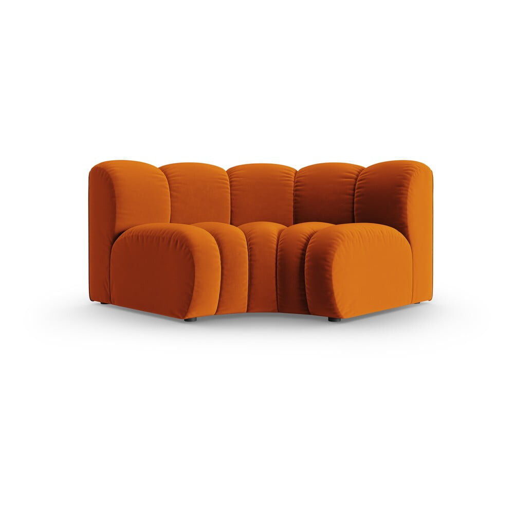 Sametový modul pohovky v cihlové barvě (variabilní roh) Lupine – Micadoni