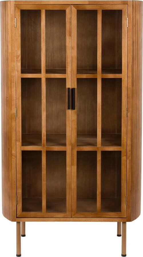 Vitrína z kaučukového dřeva v přírodní barvě 80x140x38 cm Yaz – White Label