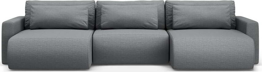 Šedá rozkládací rohová pohovka s úložným prostorem (do 