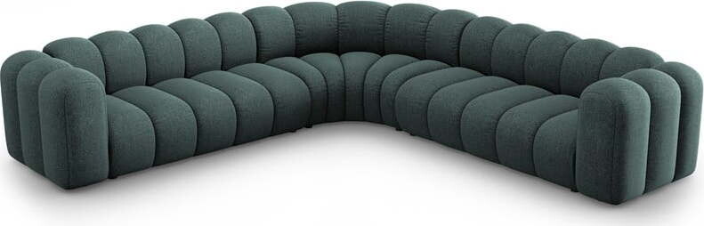 Tyrkysová žinylková modulární rohová pohovka Lupine – Micadoni