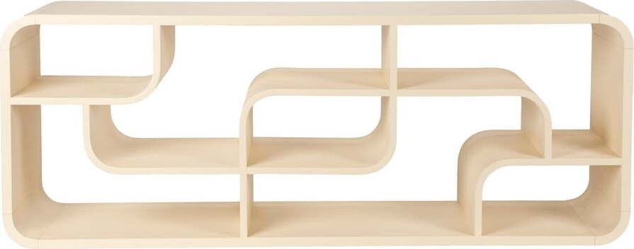 Krémová knihovna z dubového dřeva 60x160x35 cm Seven – Zuiver