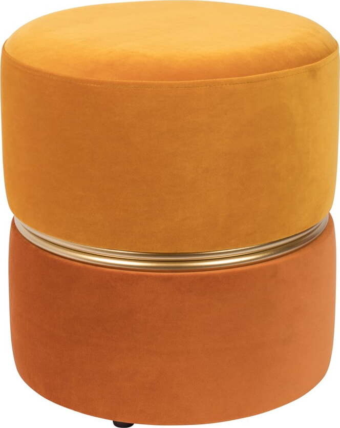 Oranžový sametový taburet Bubbly – White Label