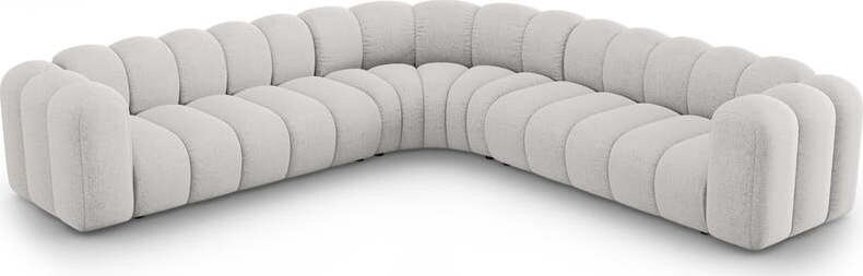 Světle šedá žinylková modulární rohová pohovka Lupine – Micadoni