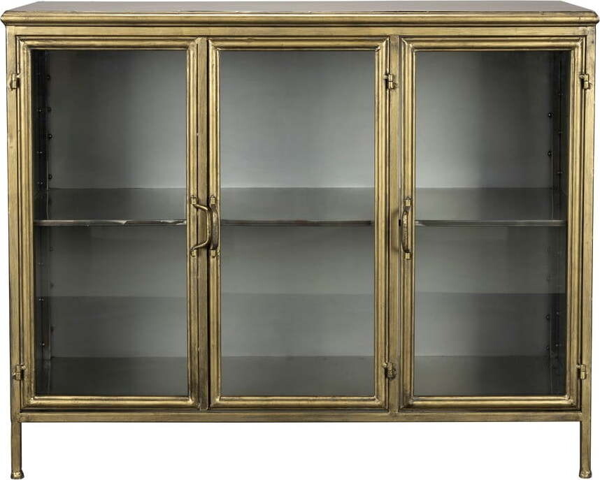 Kovová vitrína ve zlaté barvě 100x80x38,5 cm Gertlush – Dutchbone
