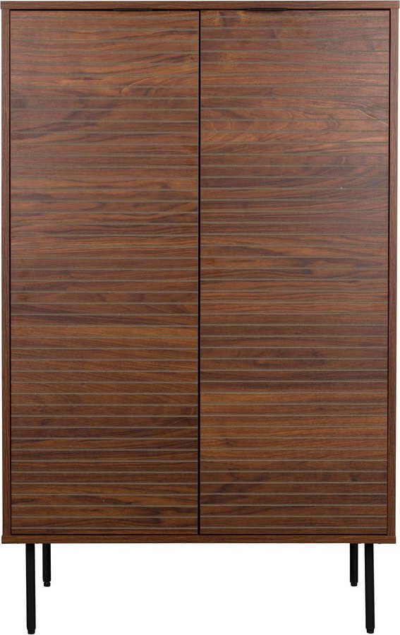 Hnědá skříňka v dekoru ořechu 80x130x40 cm Stripes – White Label