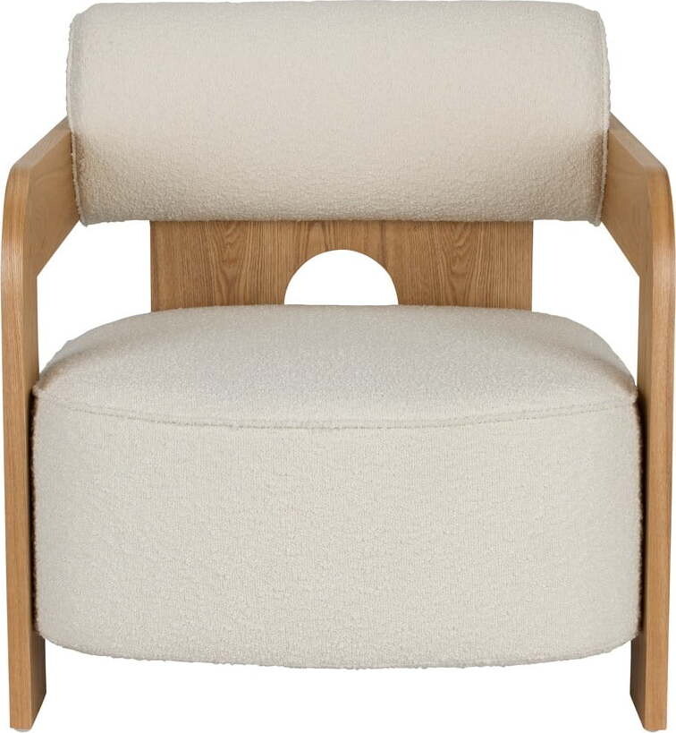 Béžové křeslo z textilie bouclé Oolong – Zuiver