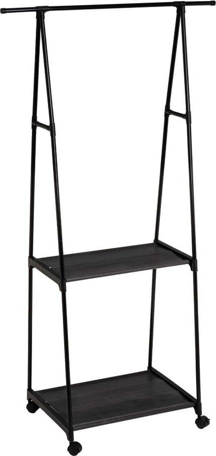Černý kovový pojízdný stojan na oblečení 84x43x156 cm – Casa Selección