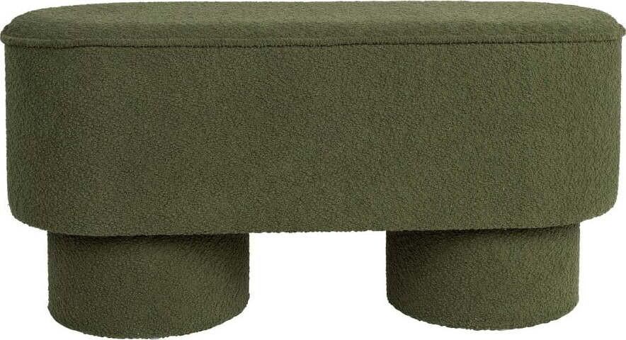 Zelená lavice z textilie bouclé Marcos – White Label