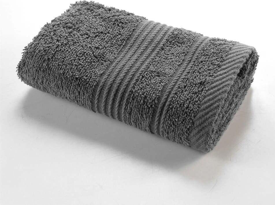 Tmavě šedý froté bavlněný ručník 30x50 cm Tendresse – douceur d'intérieur