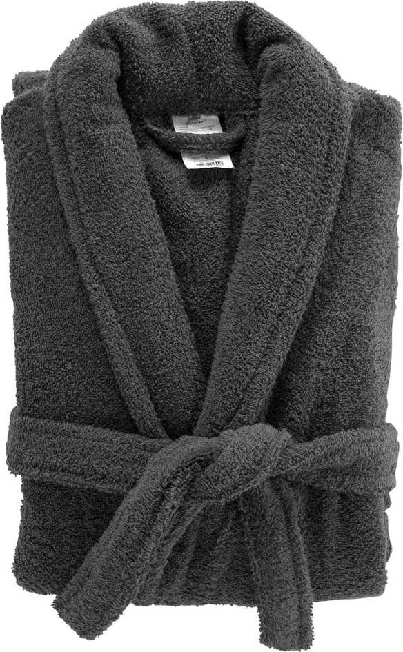 Antracitový bavlněný župan velikost M Tendresse – douceur d'intérieur