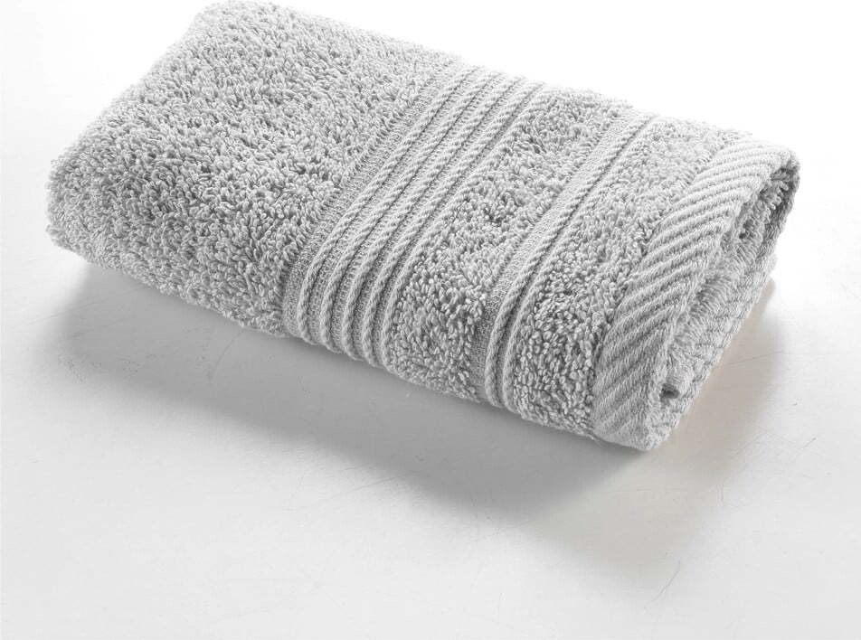 Světle šedý froté bavlněný ručník 30x50 cm Tendresse – douceur d'intérieur