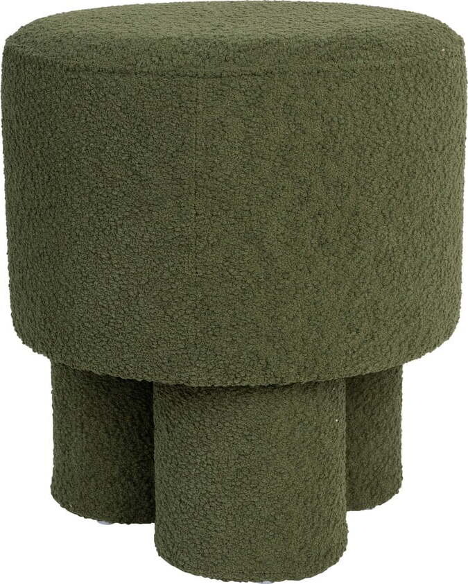 Zelený taburet z textilie bouclé Marcos – White Label