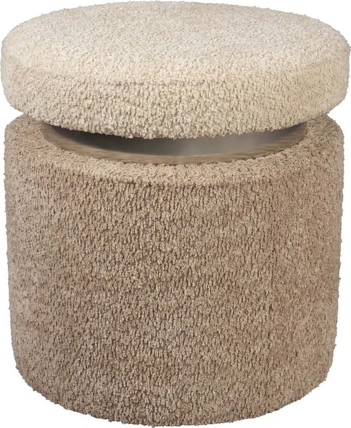 Béžový taburet z textilie bouclé Sen – Dutchbone