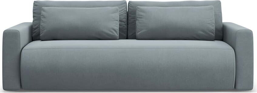 Šedomodrá sametová rozkládací pohovka s úložným prostorem 238 cm Belfast – Cosmopolitan Design