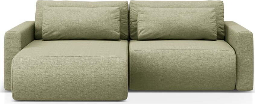 Zelená rozkládací rohová pohovka s úložným prostorem Belfast – Cosmopolitan Design