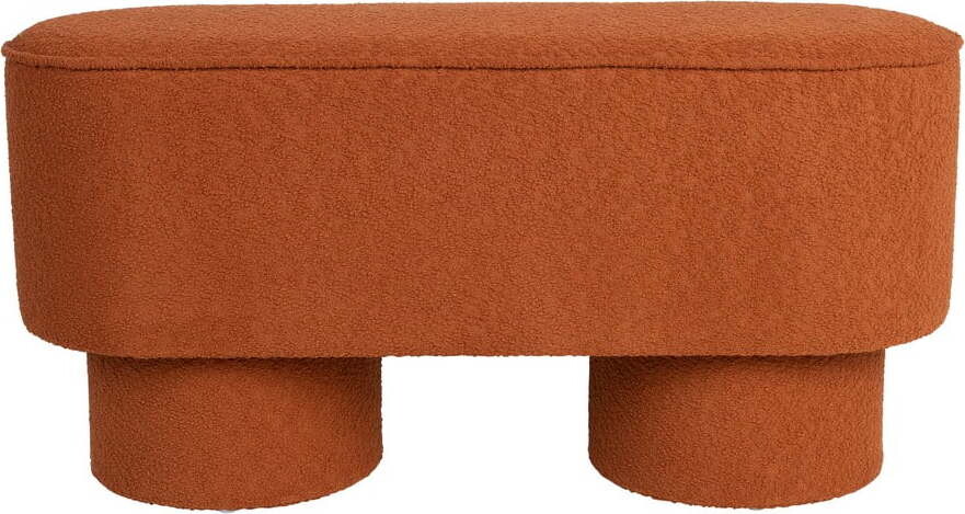 Lavice z textilie bouclé v cihlové barvě Marcos – White Label