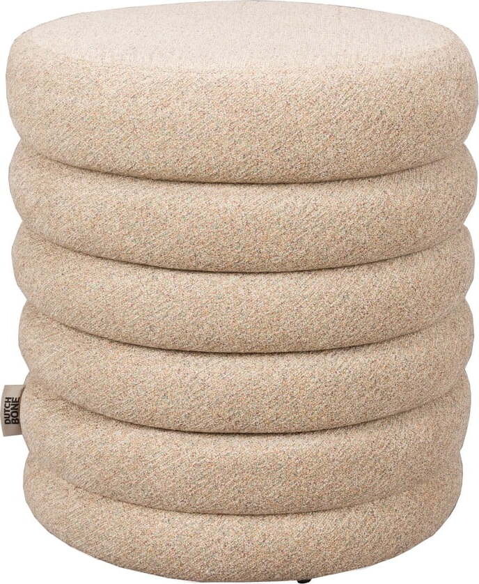 Béžový taburet z textilie bouclé Fern – Dutchbone