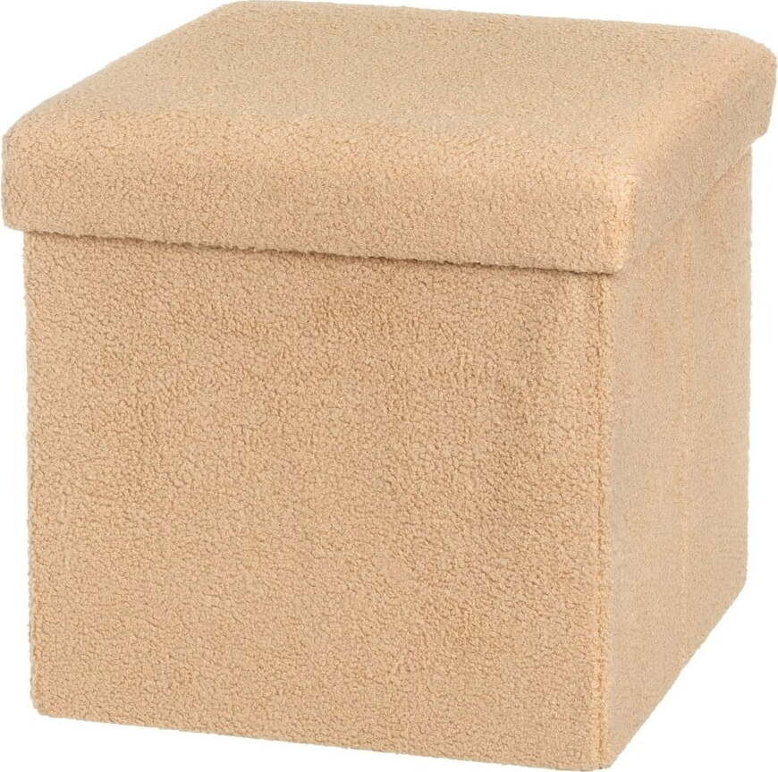 Světle hnědý taburet z textilie bouclé Folding – Casa Selección