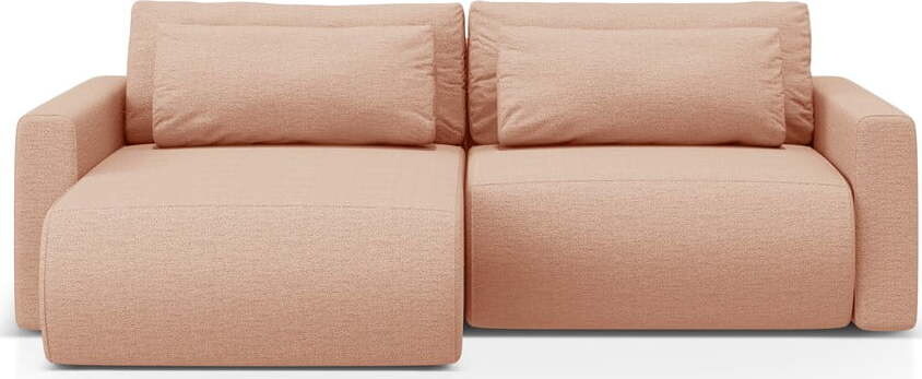 Růžová rozkládací rohová pohovka s úložným prostorem Belfast – Cosmopolitan Design