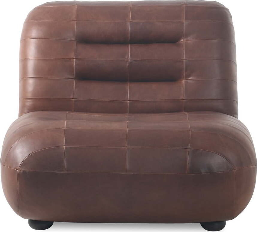 Hnědé kožené křeslo Wyatt – Dutchbone