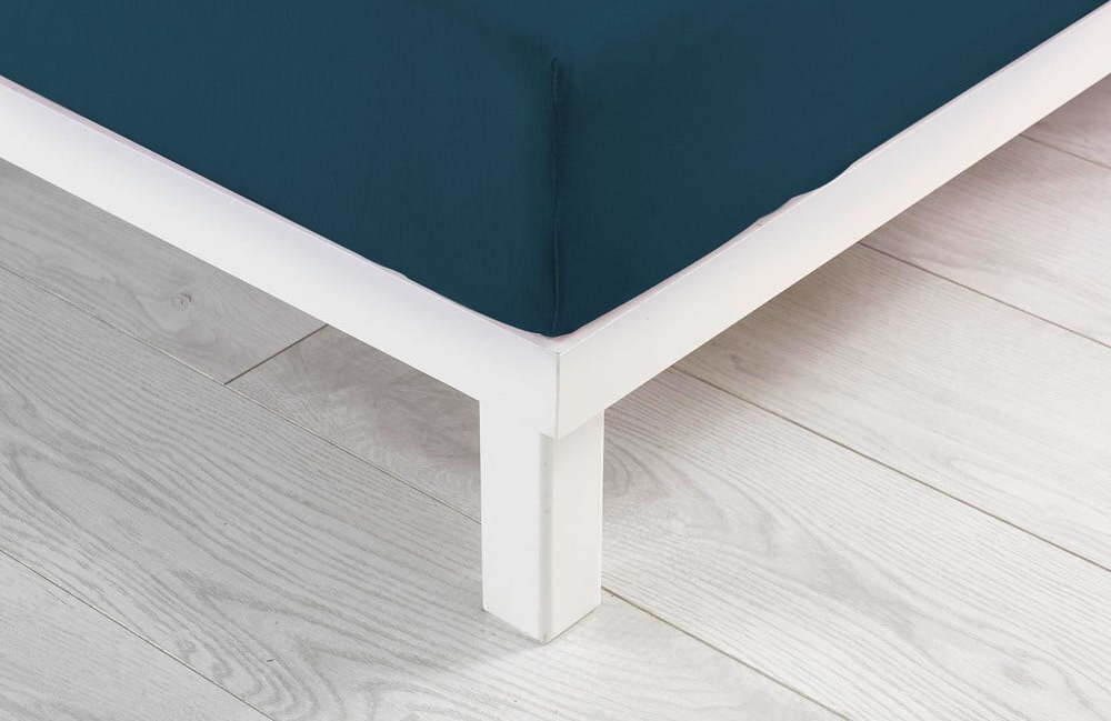 Tmavě modré napínací prostěradlo jersey 90x190 cm Jersy – douceur d'intérieur