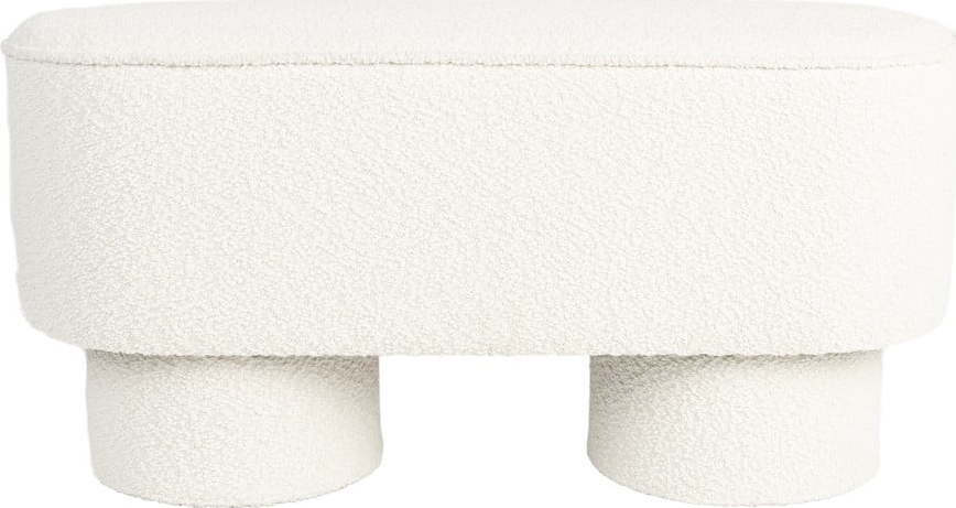 Bílá lavice z textilie bouclé Marcos – White Label