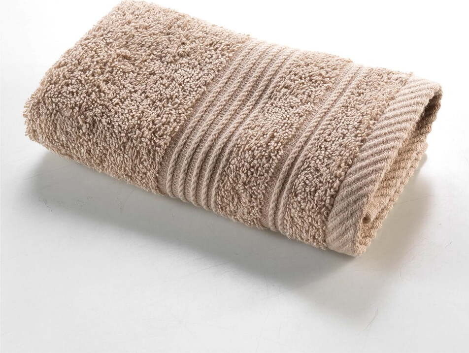 Světle hnědý froté bavlněný ručník 30x50 cm Tendresse – douceur d'intérieur