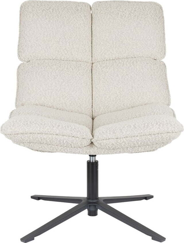 Krémové otočné křeslo z textilie bouclé Bros – White Label