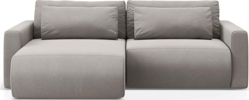 Světle šedá sametová rozkládací rohová pohovka s úložným prostorem Belfast – Cosmopolitan Design