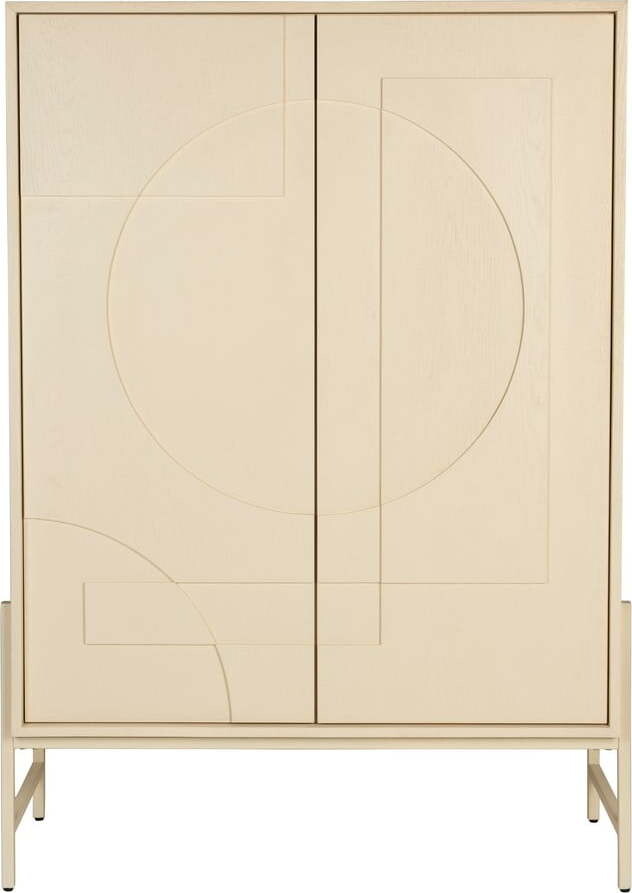 Krémová skříňka v dekoru dubu 100x140x45 cm Faces – Zuiver