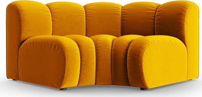 Žlutý sametový modul pohovky (variabilní roh) Lupine – Micadoni