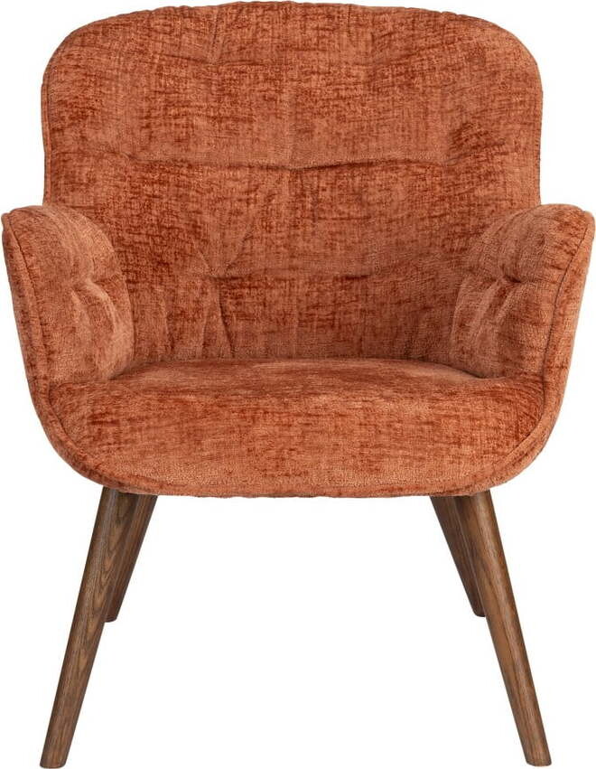 V terakotové barvě sametové křeslo Lenn – Dutchbone