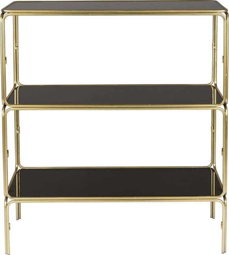 Černá/ve zlaté barvě kovová knihovna 80x89x35 cm Liah – White Label