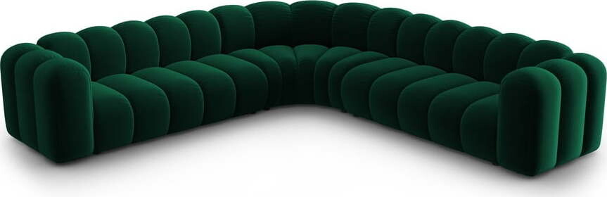 Zelená sametová modulární rohová pohovka Lupine – Micadoni