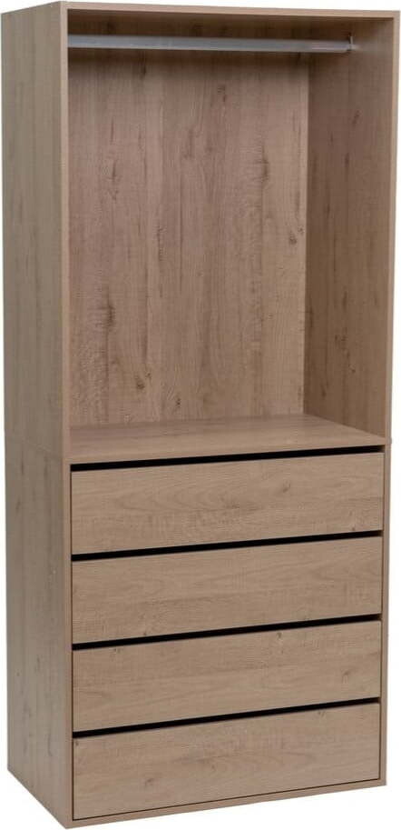 Otevřená modulární skříň v dekoru dubu v přírodní barvě 80x180x45 cm Modular – Casa Selección