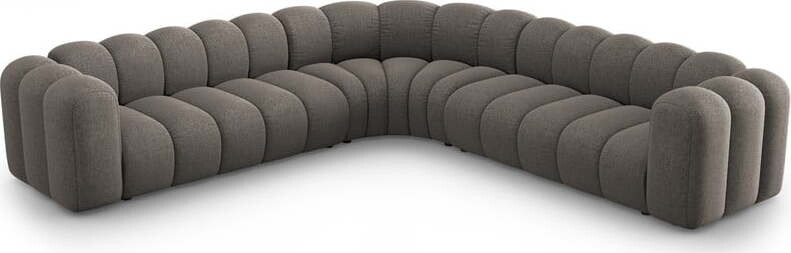 Tmavě šedá žinylková modulární rohová pohovka Lupine – Micadoni