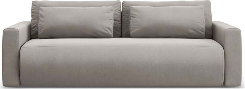 Světle šedá sametová rozkládací pohovka s úložným prostorem 238 cm Belfast – Cosmopolitan Design