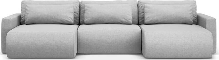 Světle šedá rozkládací rohová pohovka s úložným prostorem (do 