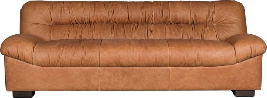 Koňakově hnědá kožená pohovka 214 cm Douglas – Dutchbone