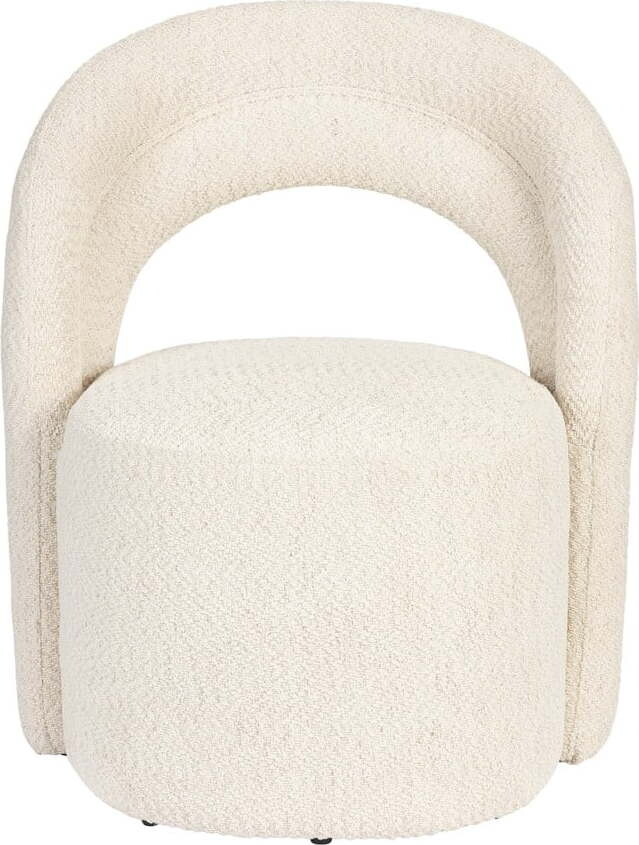 Krémové otočné křeslo z textilie bouclé Seina – Dutchbone