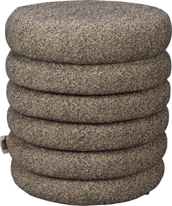 Hnědý taburet z textilie bouclé Fern – Dutchbone